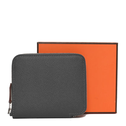Hermes Epsom Barenia Silk'In Compact Wallet Ardoise Brume 9 of 9