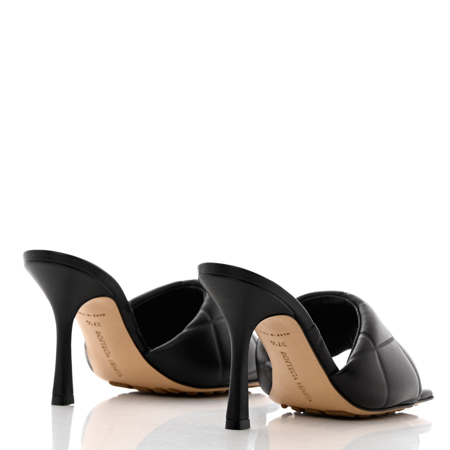 Bottega Veneta Nappa Quilted Rubber Lido Mule Sandals 37.5 Black 4 of 7