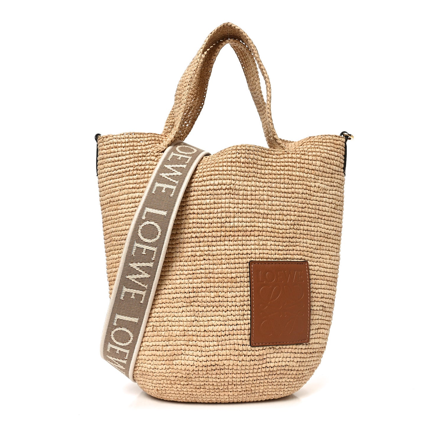 Raffia Mini Slit Tote Bag Natural Tan