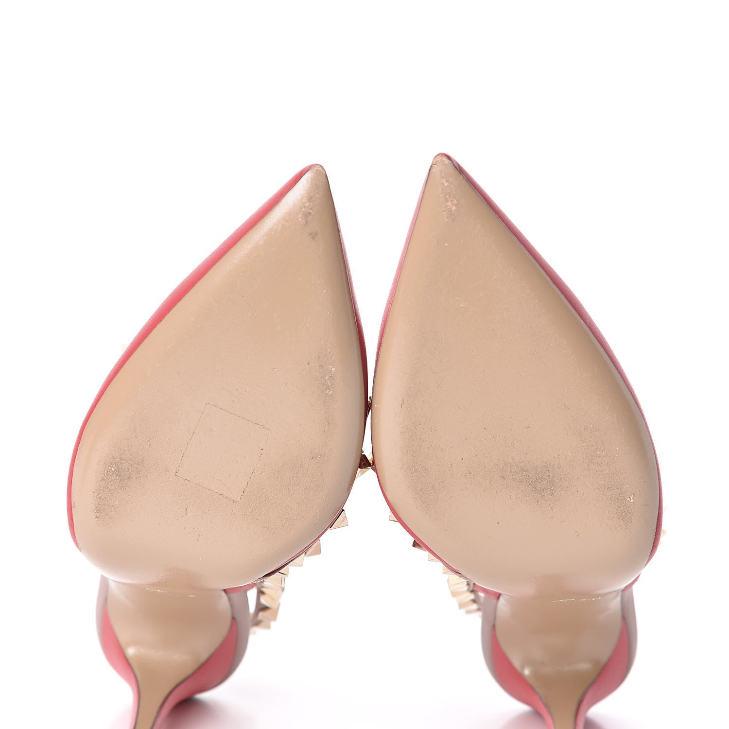 Valentino Garavani Calfskin Nappa Rockstud Ankle Strap 100mm Pumps 37.5 Deep Coral Poudre 6 of 10