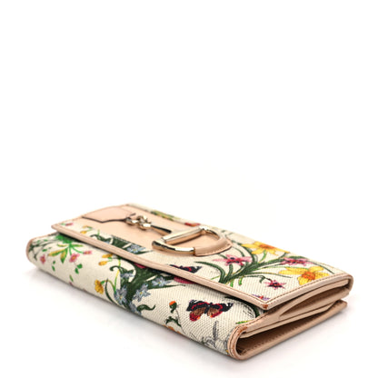 Gucci Canvas Floral Flora Hasler Continental Wallet White 7 of 13