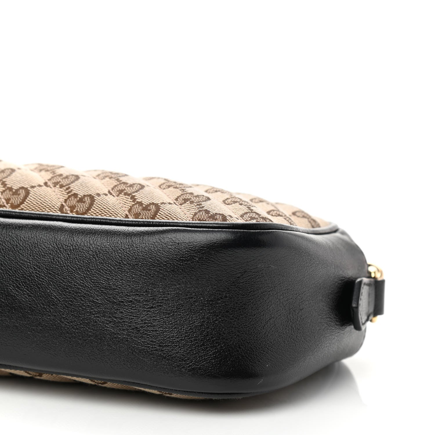 Gucci Monogram Matelasse Diagonal Small GG Marmont Chain Shoulder Bag Beige Black 9 of 9