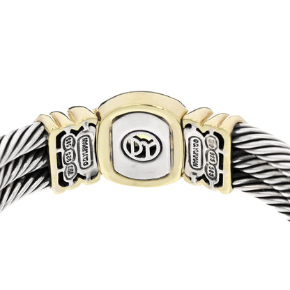David Yurman Sterling Silver 18K Yellow Gold Lemon Citrine Albion Triple Cable Bracelet 3 of 3
