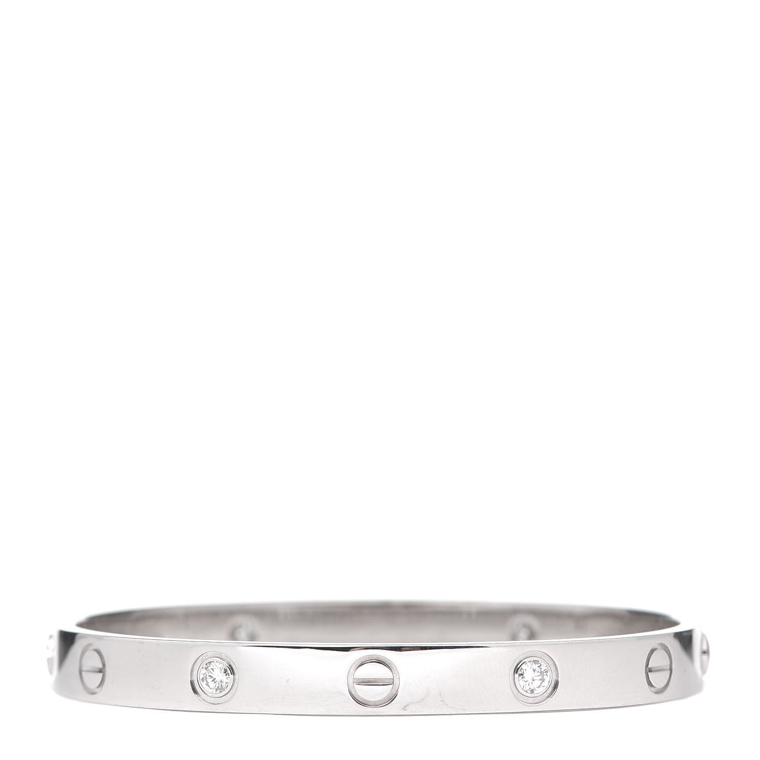 Cartier 18K White Gold 4 Diamond LOVE Bracelet 16 3 of 6