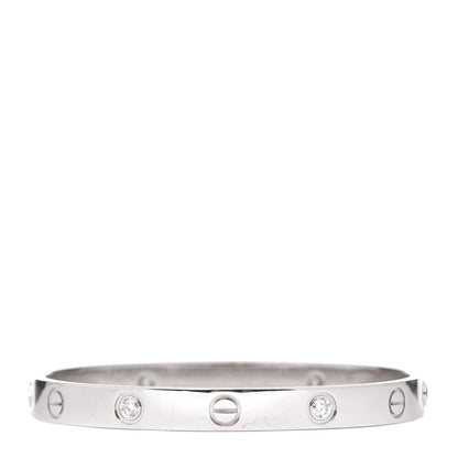 Cartier 18K White Gold 4 Diamond LOVE Bracelet 16 3 of 6