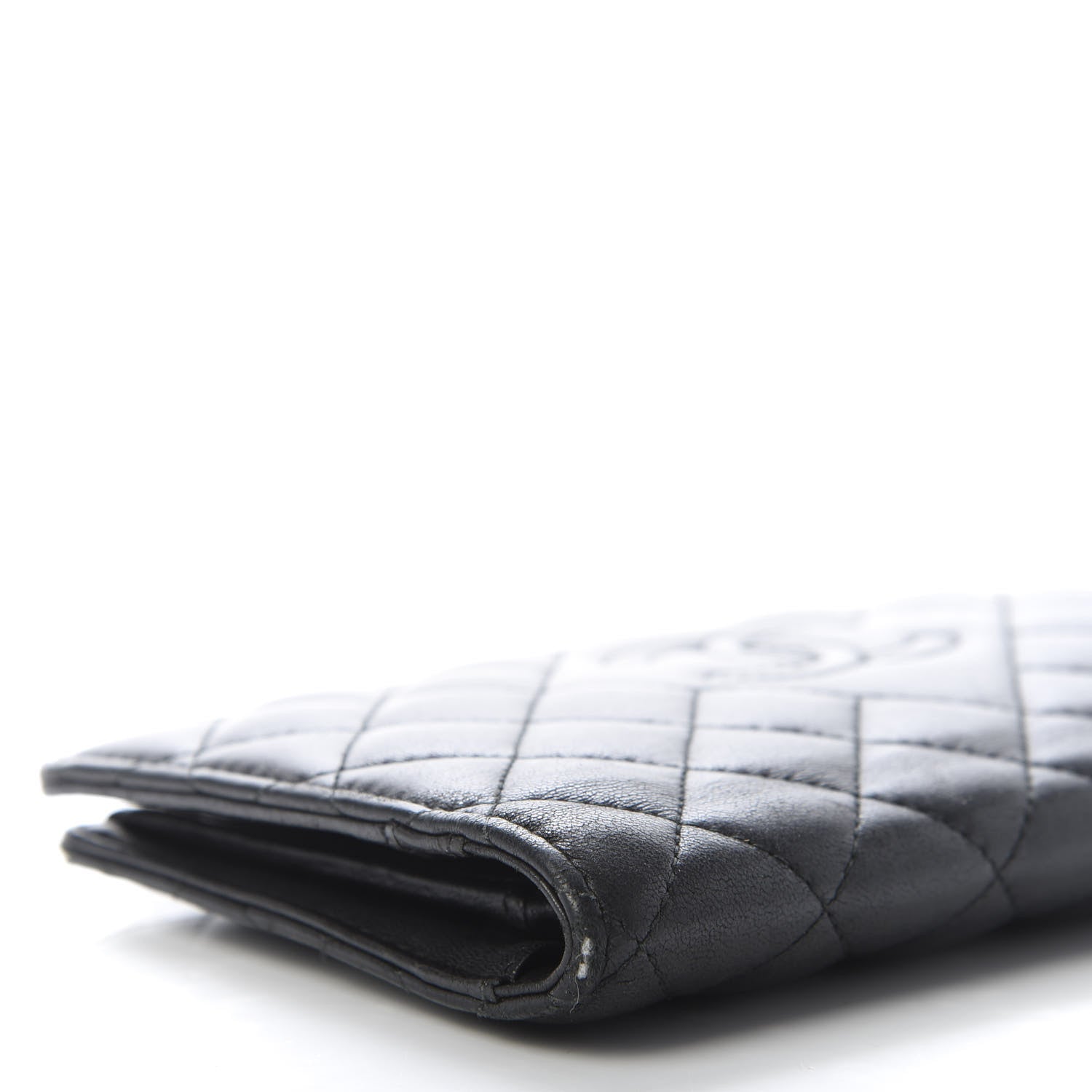 Chanel Lambskin Quilted Diamond CC Yen Wallet Black 8 of 11