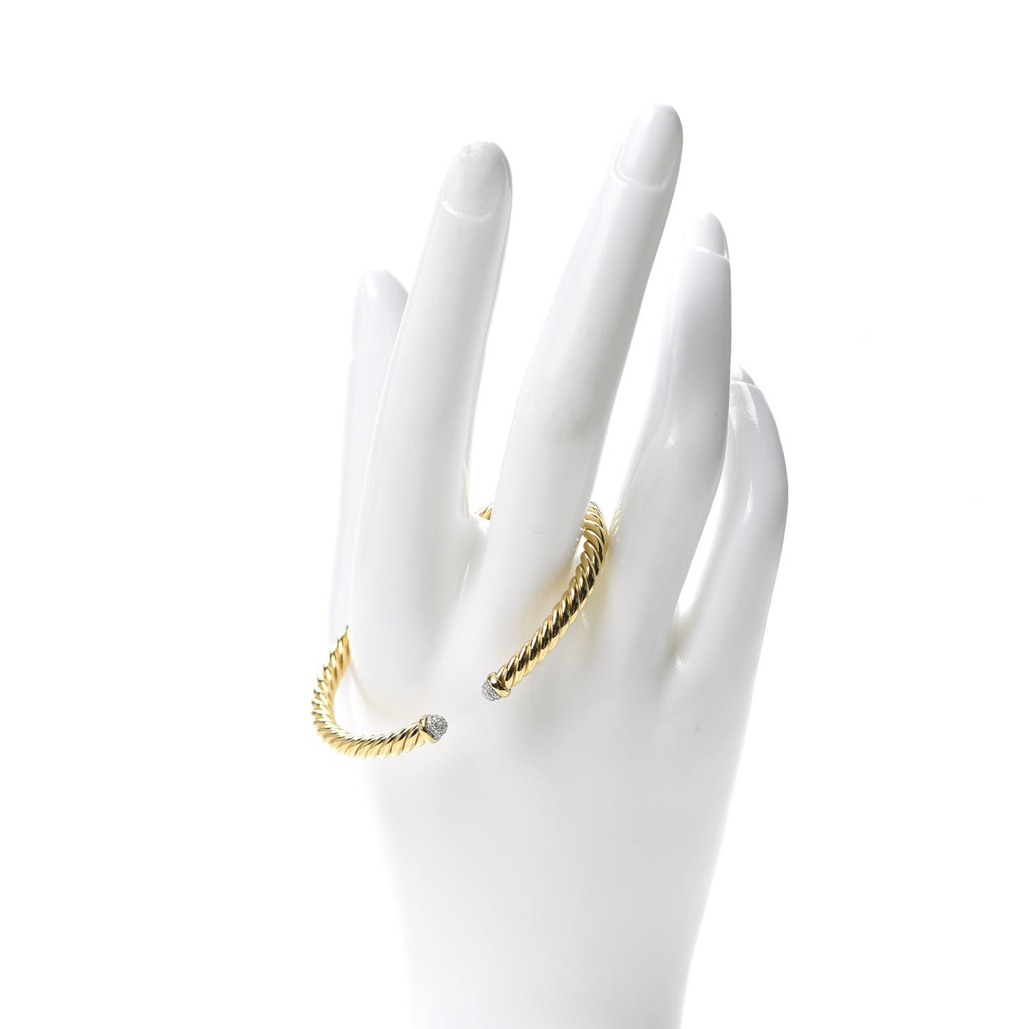 18K Yellow Gold Diamond 4mm Cablespira Bracelet