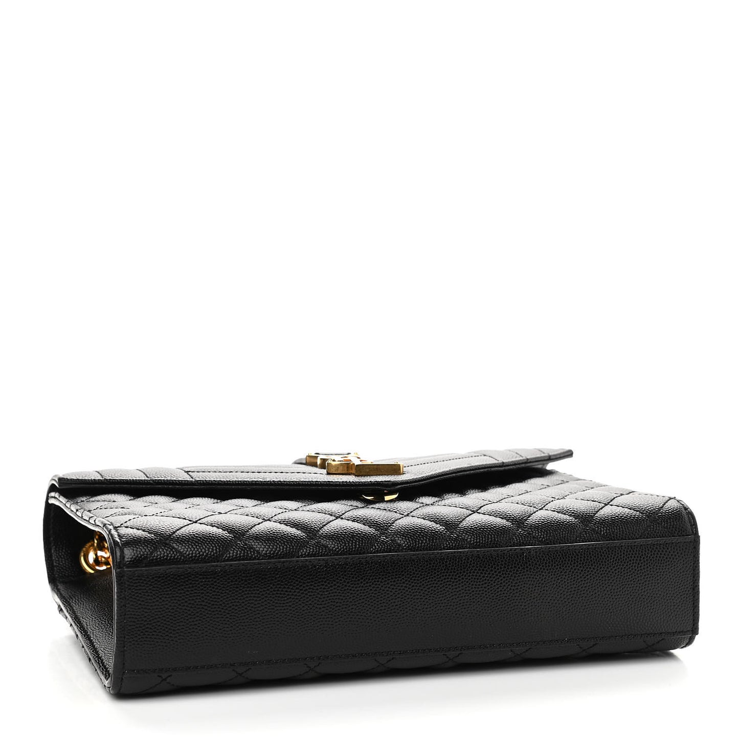 Grain De Poudre Textured Mixed Matelasse Triquilt Medium Monogram Satchel Black