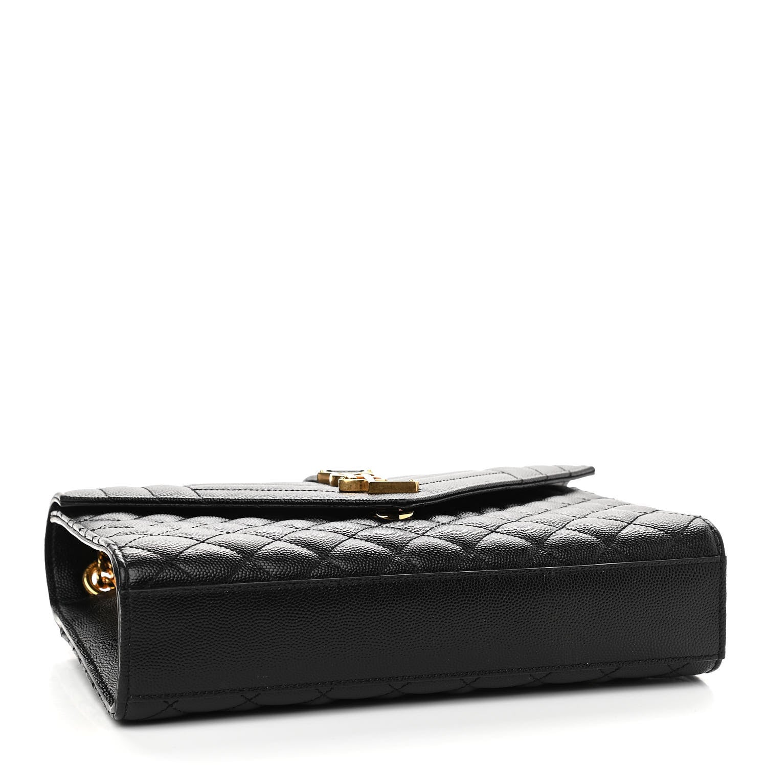Saint Laurent Grain De Poudre Textured Mixed Matelasse Triquilt Medium Monogram Satchel Black 4 of 10