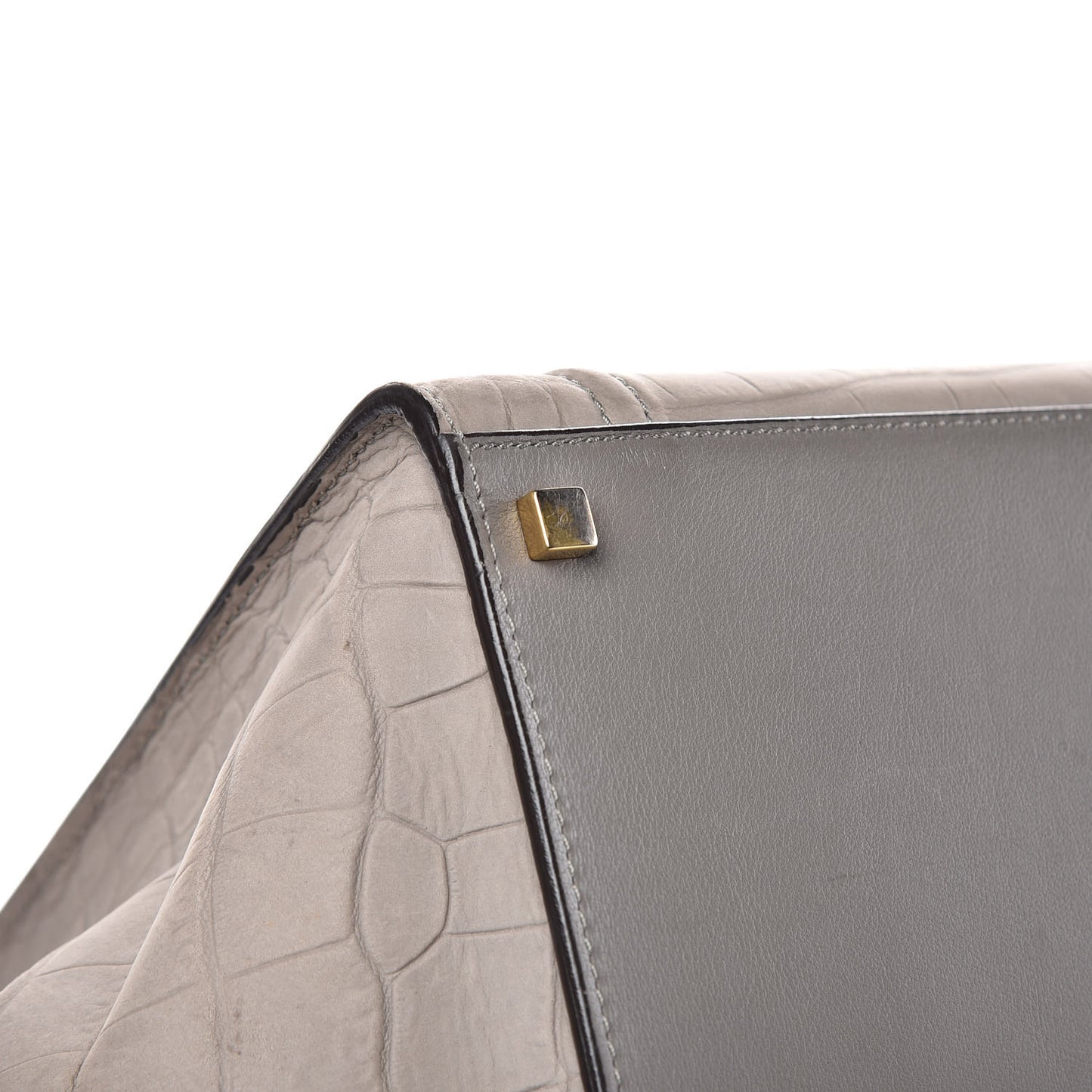 Crocodile Embossed Nubuck Medium Phantom Luggage Grey