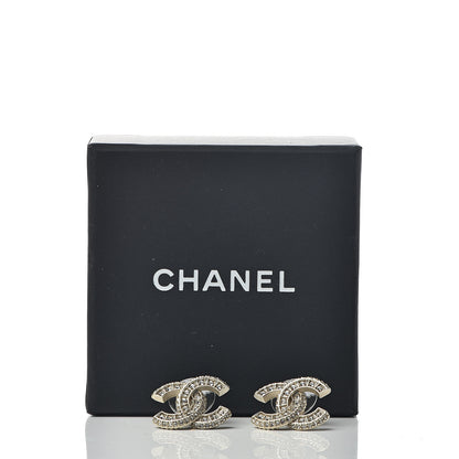 Chanel Crystal Timeless CC Earrings Light Gold 5 of 5