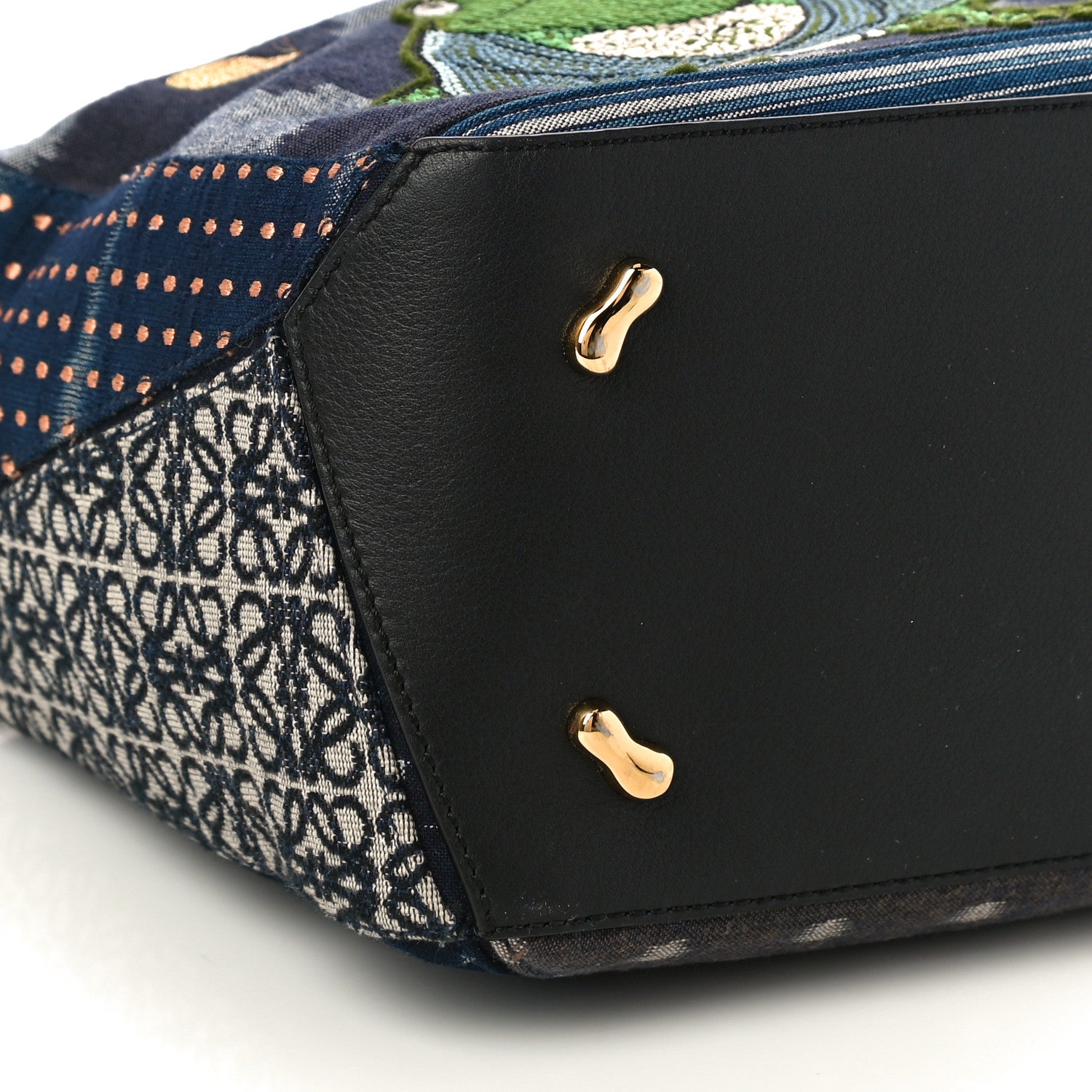 Loewe X SPIRITED AWAY Embroidered Denim Calfskin Puzzle Bag Blue Multicolor 8 of 9