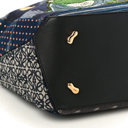 Loewe X SPIRITED AWAY Embroidered Denim Calfskin Puzzle Bag Blue Multicolor 8 of 9