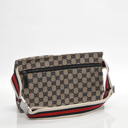 Gucci GG Monogram Web Double Pocket Belt Bag Navy 3 of 10