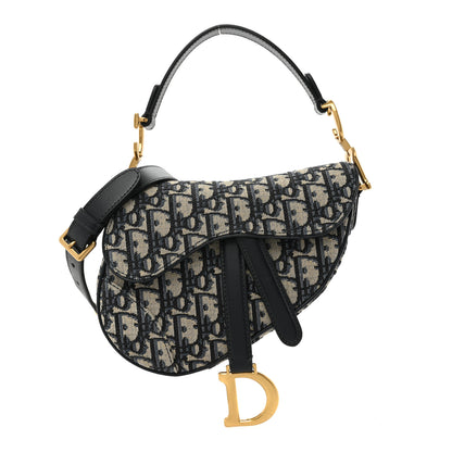 Christian Dior Oblique Mini Saddle Bag With Strap Blue 1 of 9