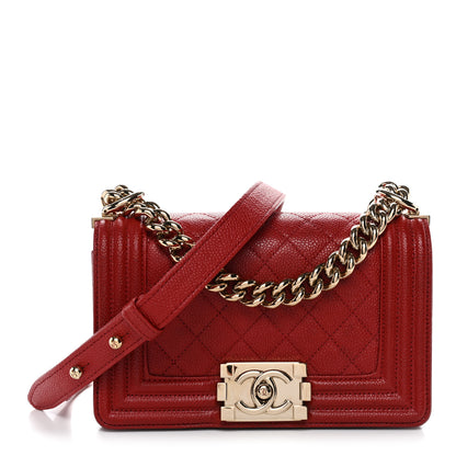 Chanel Caviar Quilted Small Boy Flap Red 1 of 12