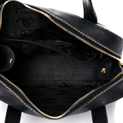Chanel Calfskin Contrast Stitch Surpique Bowler Black 4 of 16