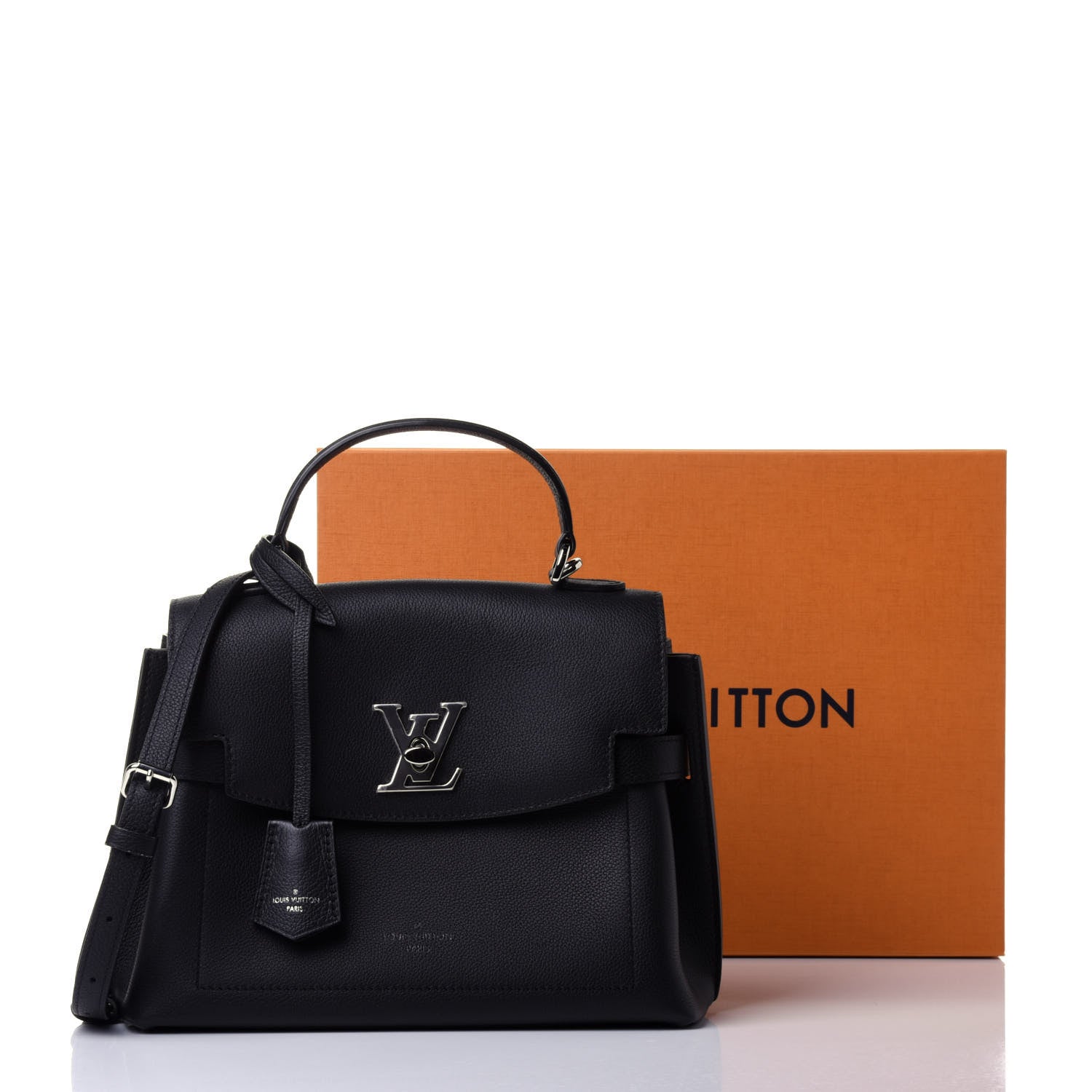 Louis Vuitton Calfskin Lockme Ever BB Black 10 of 10