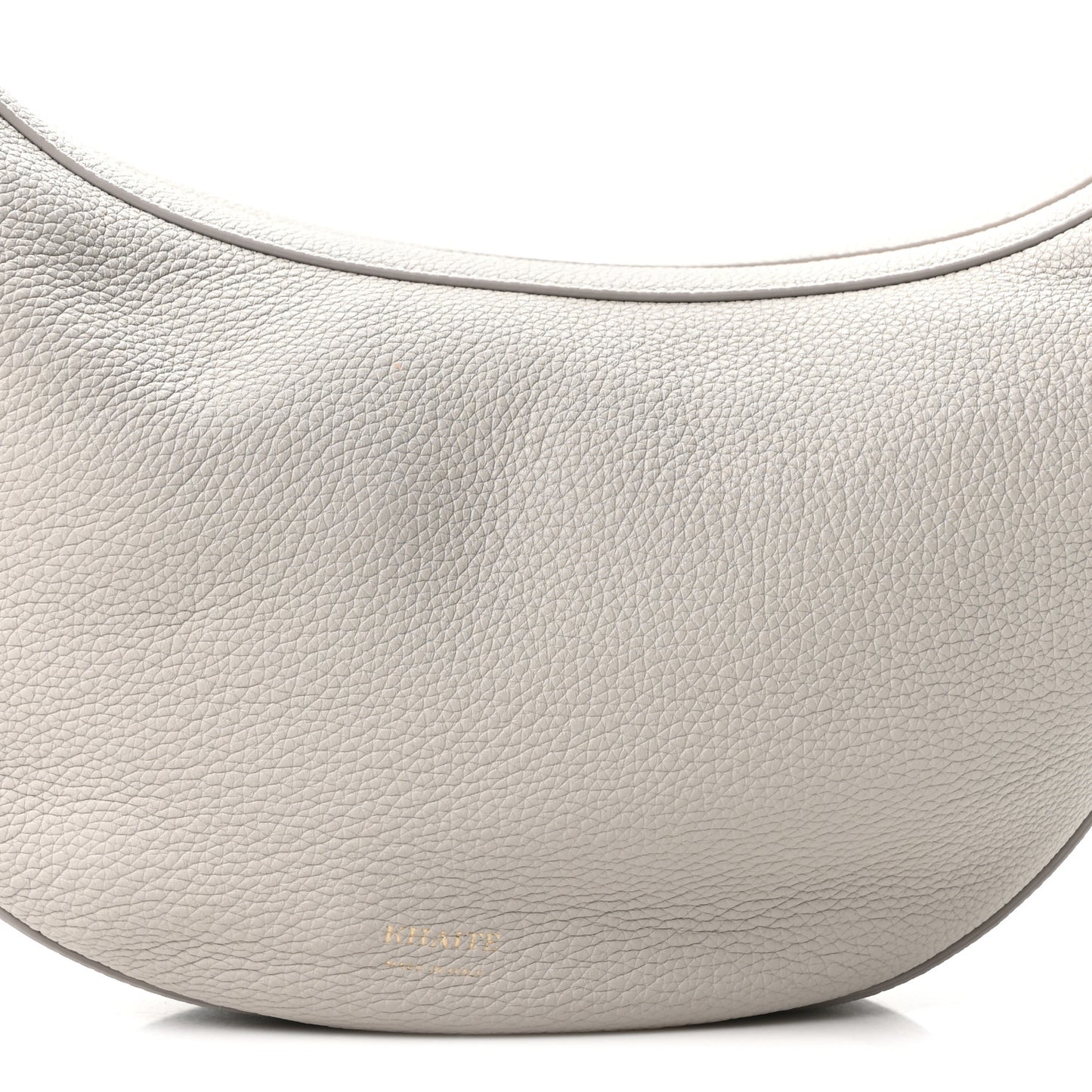 Pebbled Calfskin Augustina Small Crossbody Light Grey
