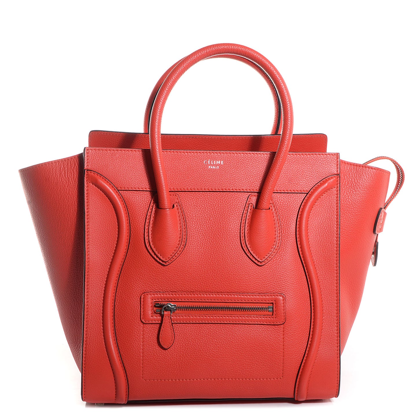 Drummed Calfskin Mini Luggage Vermillion