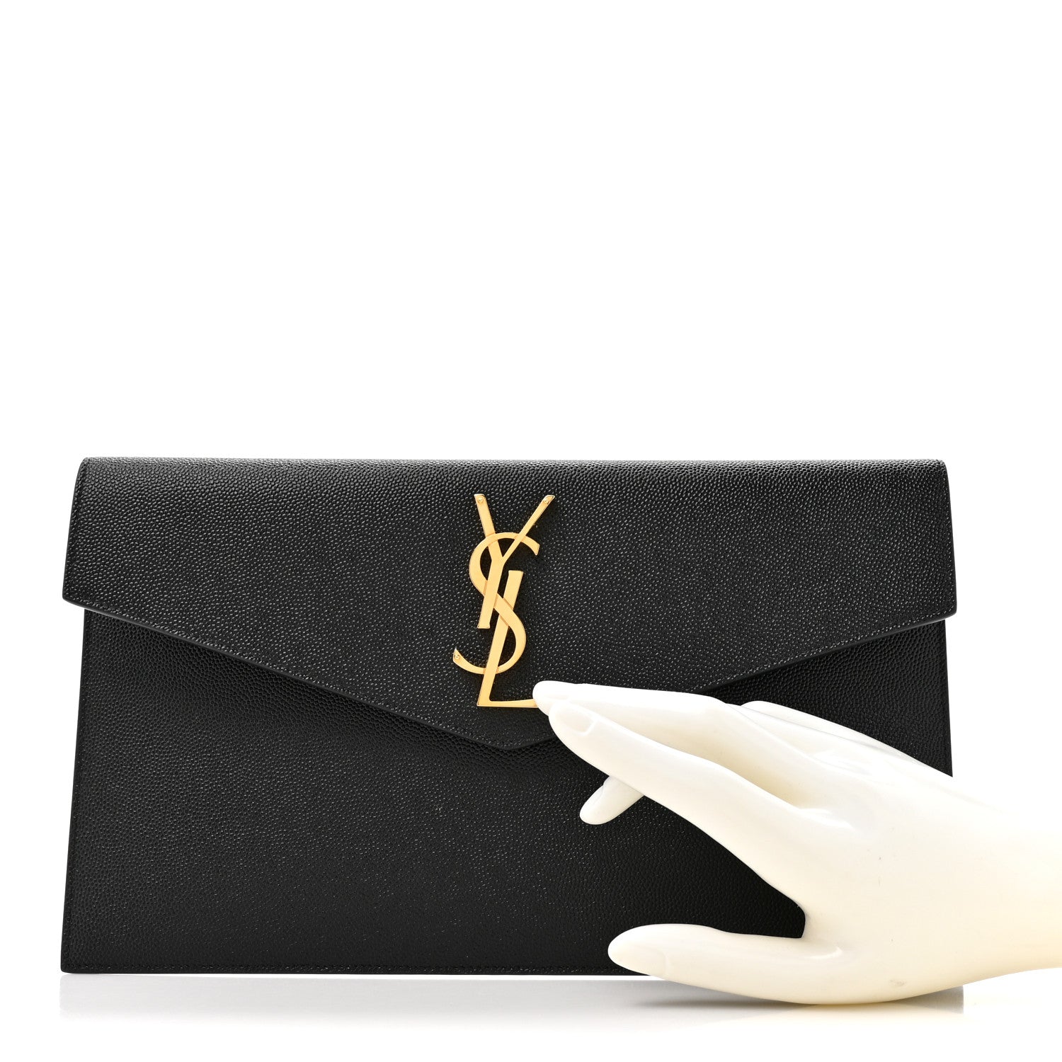 Saint Laurent Grain De Poudre Uptown Pouch Black 2 of 7