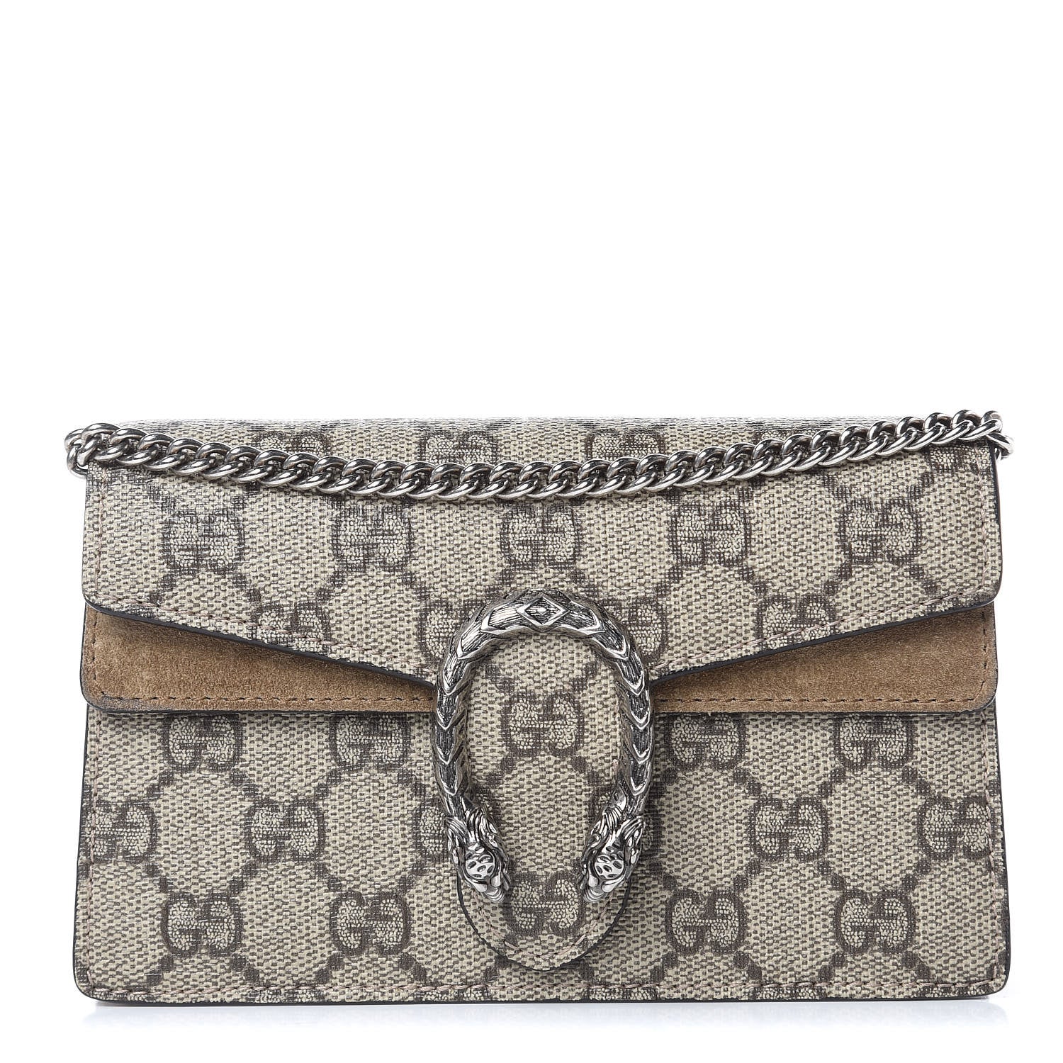 Gucci GG Supreme Monogram Super Mini Dionysus Shoulder Bag Taupe 1 of 8