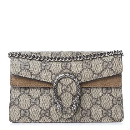 Gucci GG Supreme Monogram Super Mini Dionysus Shoulder Bag Taupe 1 of 8