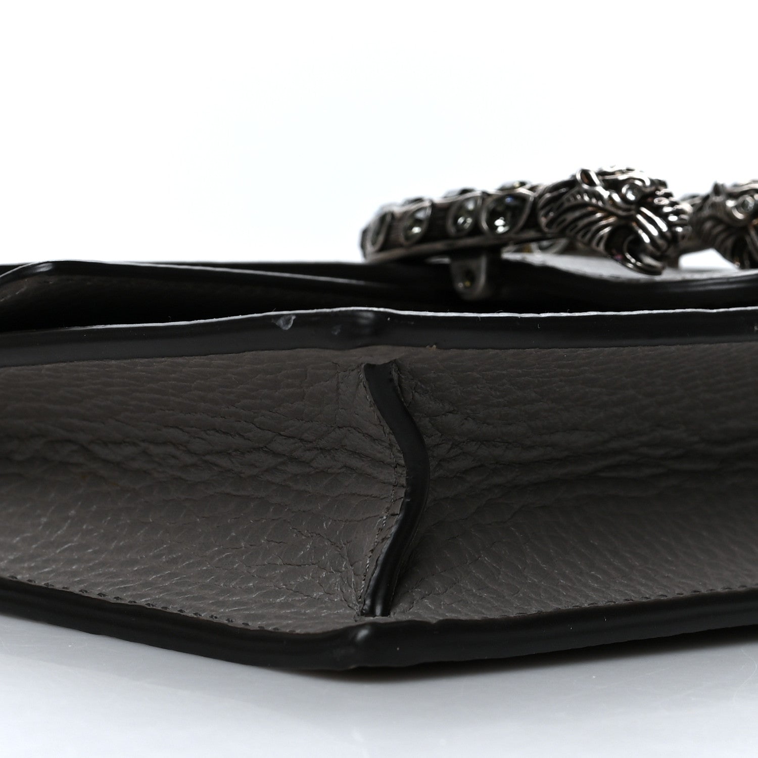 Gucci Dollar Calfskin Crystal Super Mini Dionysus Shoulder Bag Dusty Grey Black Diamond 8 of 9