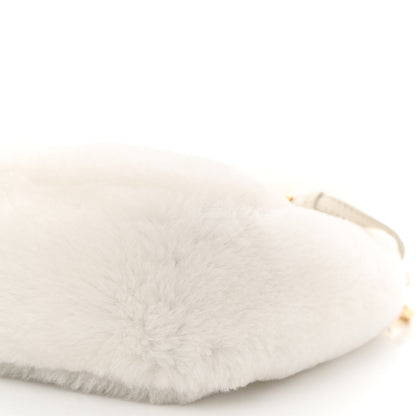 Prada Shearling Nappa Mini Re-Edition Shoulder Bag White 10 of 11