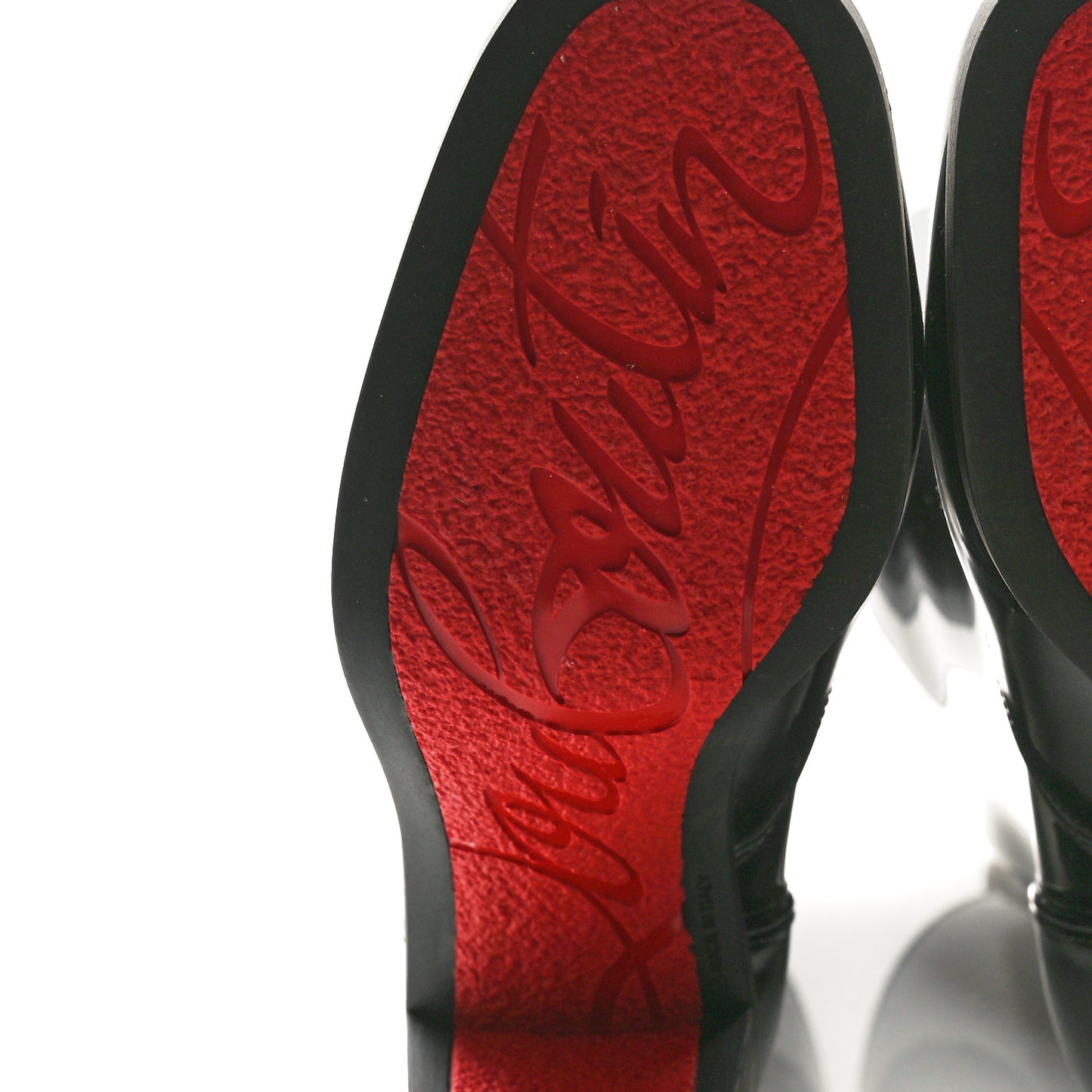 Recycled PVC Calfskin Loubirain 70 Boots 38 Black