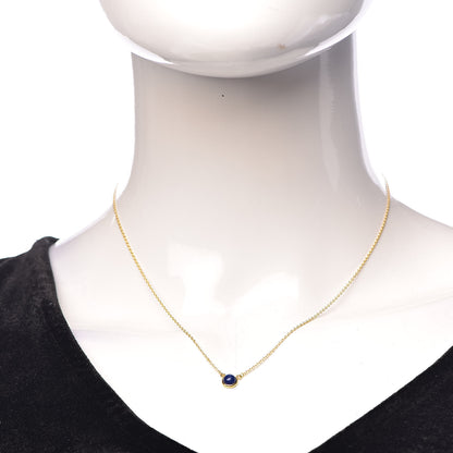 Tiffany 18K Yellow Gold Lapis Lazuli Elsa Peretti Color By The Yard Pendant Necklace 2 of 10