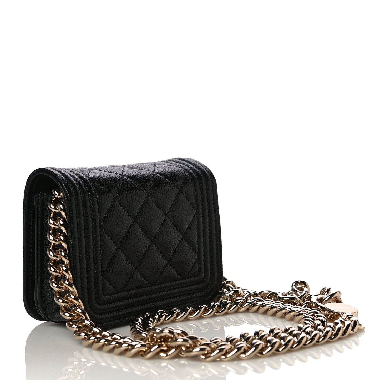 Caviar Quilted Boy Flap Waist Belt Bag Black