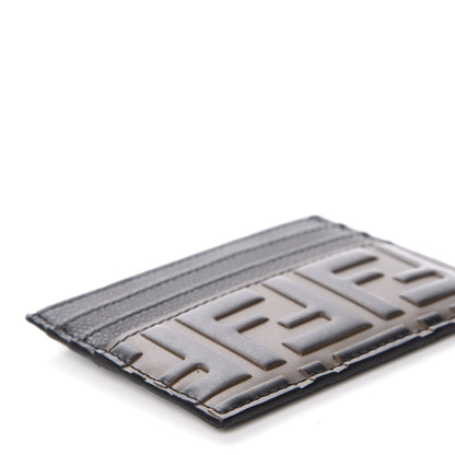 Fendi Vitello Cruise Bi-Color FF 1974 Embossed Card Holder Maya Black 8 of 10