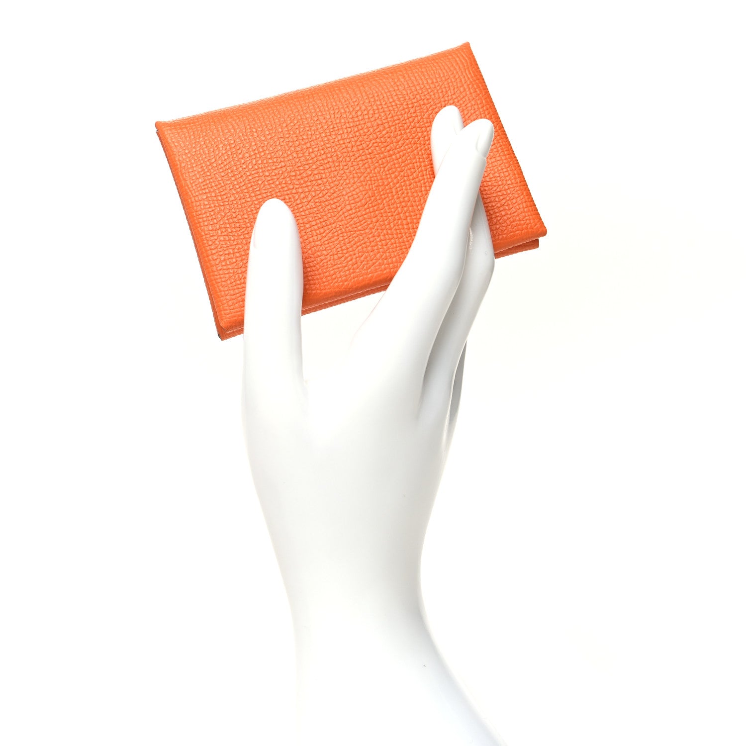 Hermes Epsom Calvi Duo Card Case Orange 2 of 10