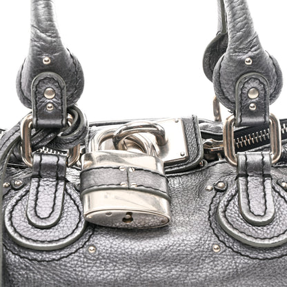 Chloe Metallic Calfskin Medium Paddington Satchel Grey 8 of 10