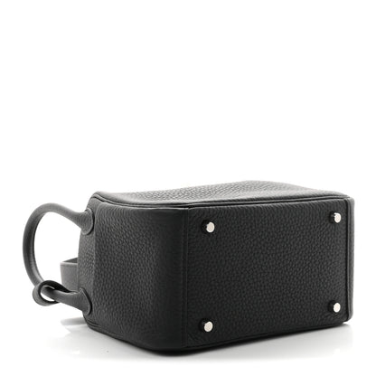 Hermes Taurillon Clemence Mini Lindy 20 Black 4 of 11