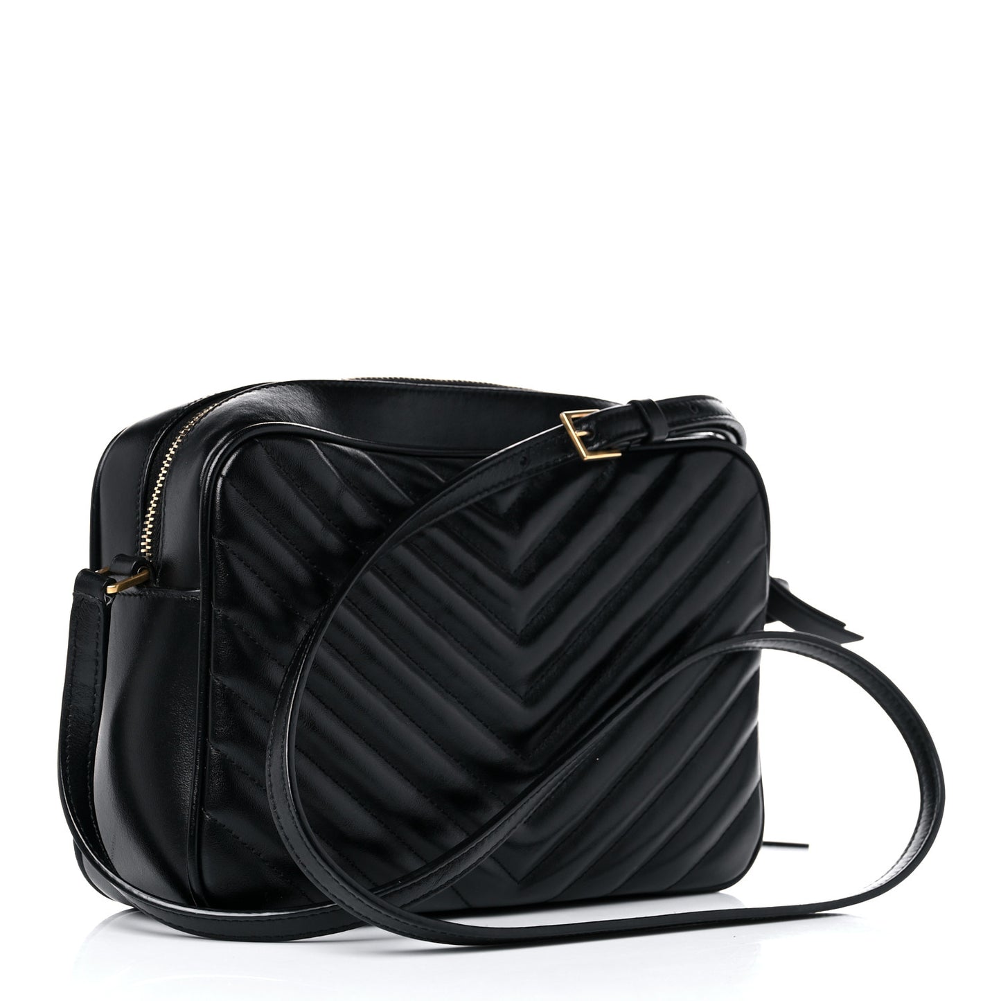 Calfskin Matelasse Monogram Lou Camera Bag Black