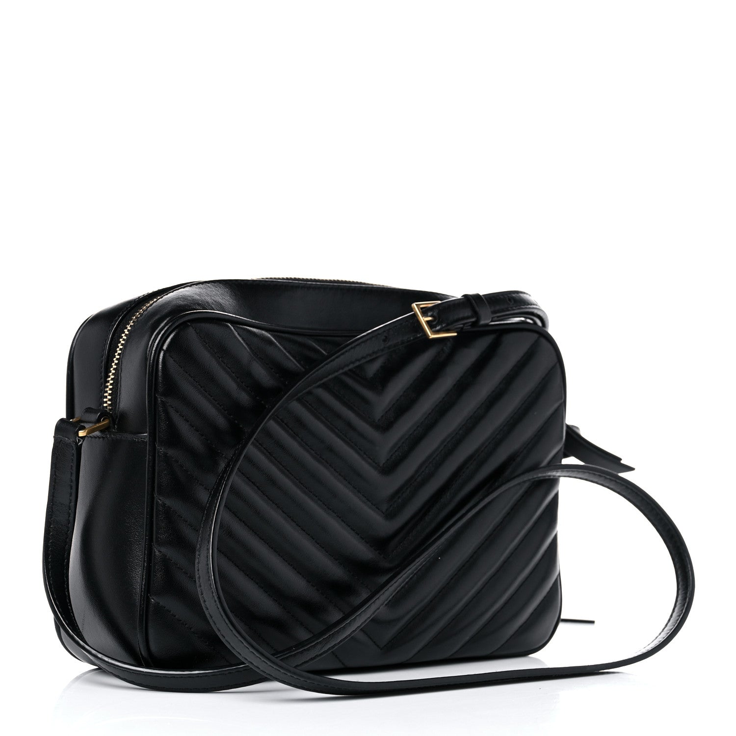 Saint Laurent Calfskin Matelasse Monogram Lou Camera Bag Black 3 of 16