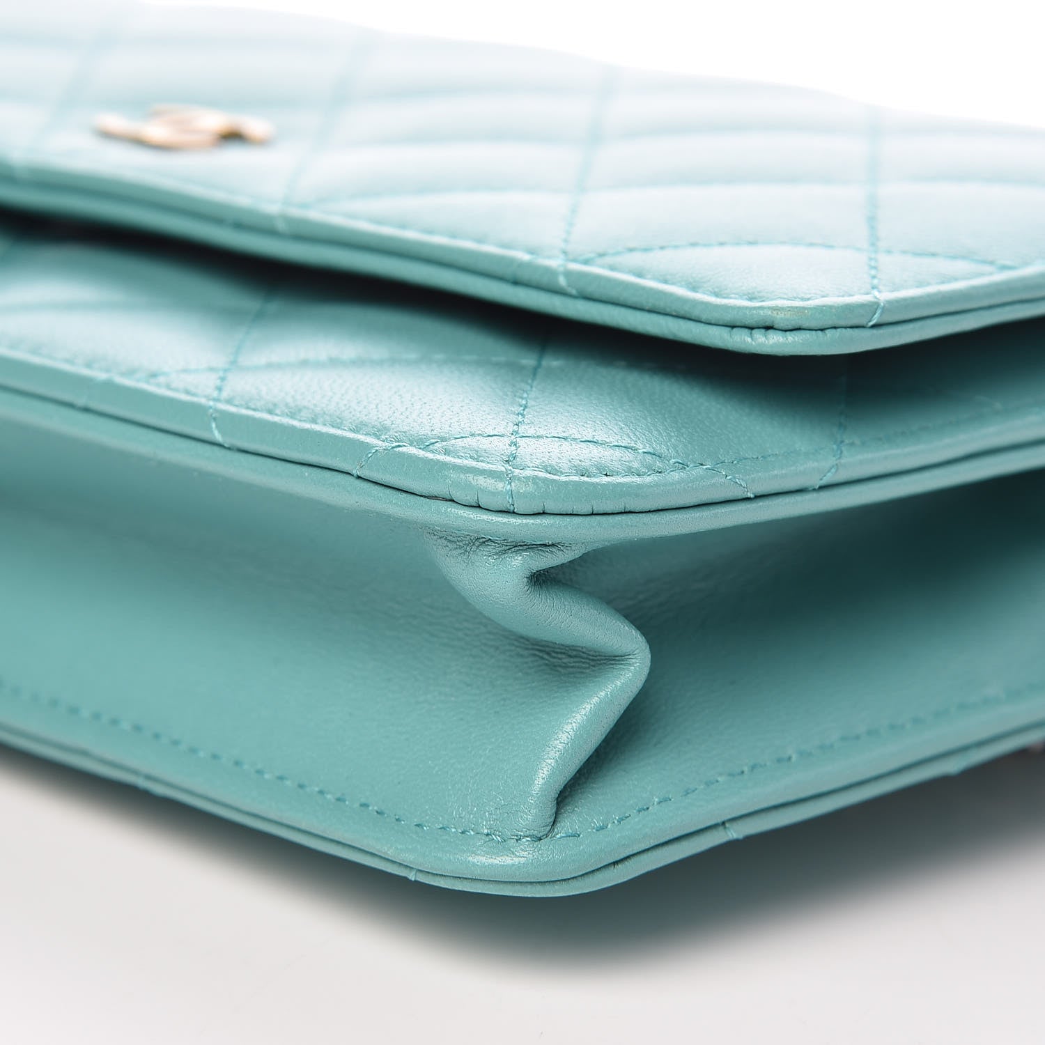 Chanel Calfskin Quilted Wallet On Chain WOC Green 11 of 11