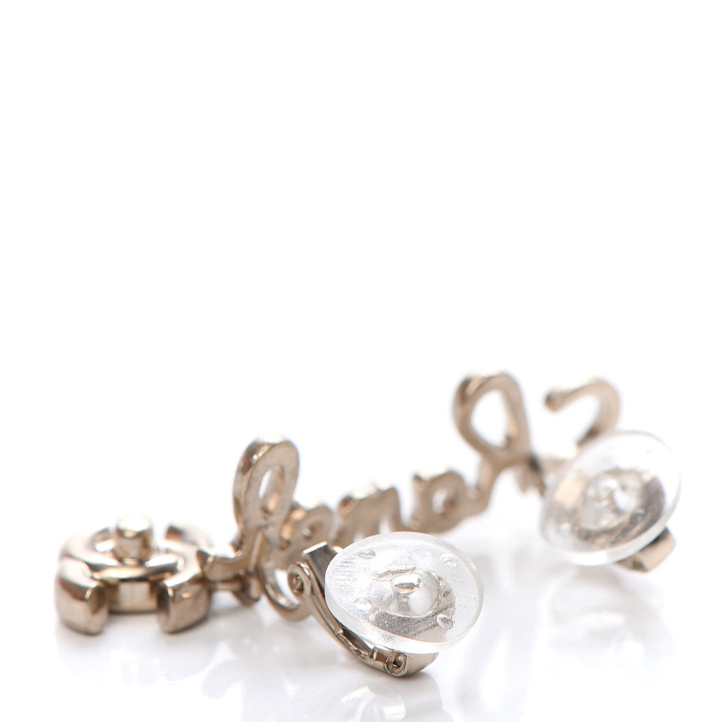 Metal Logo CC Turnlock Clip On Earrings Gold