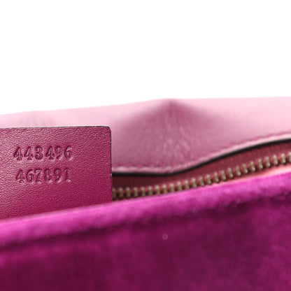 Gucci Velvet Matelasse Medium GG Marmont Shoulder Bag Fuchsia Violet Cyclamen 7 of 13