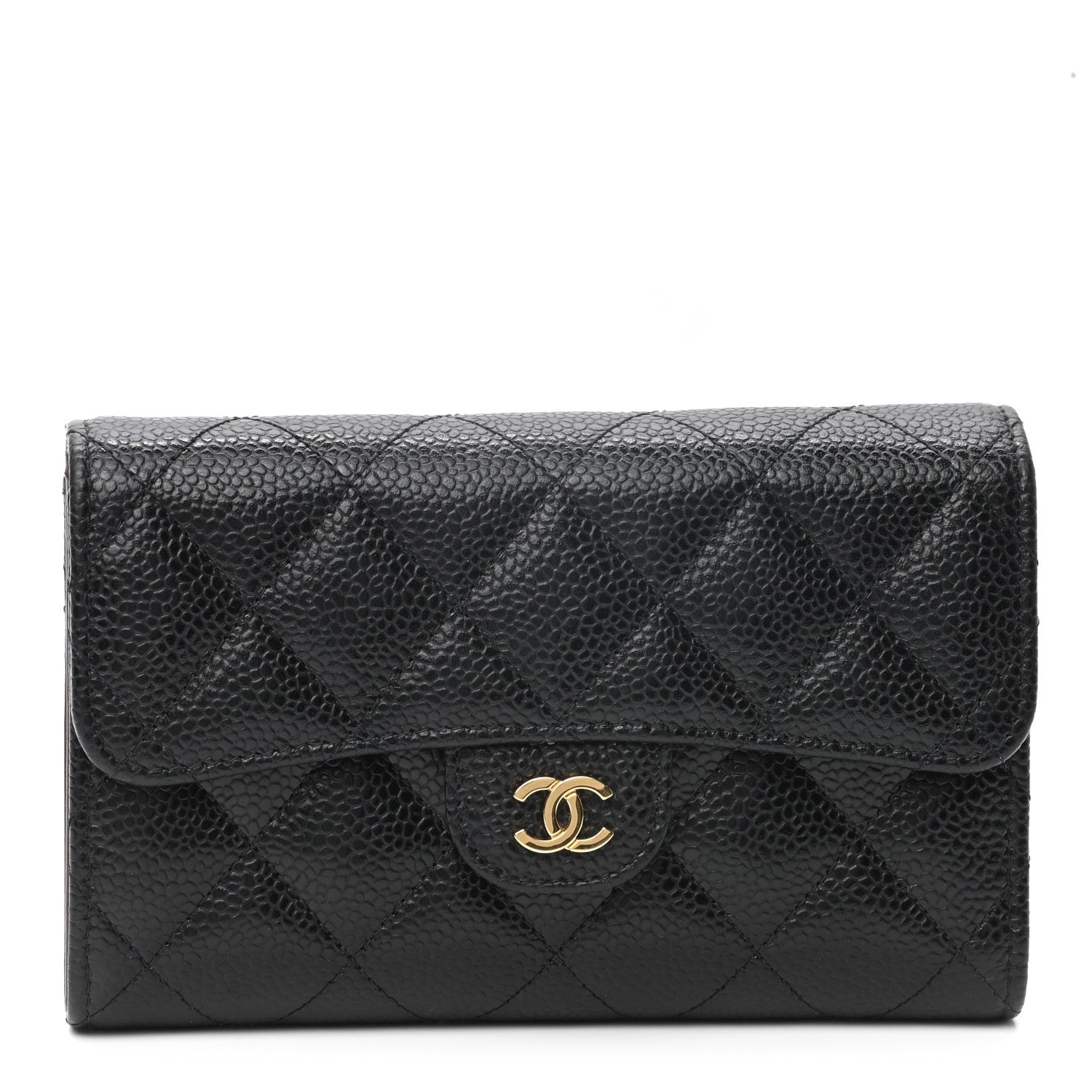 Chanel Caviar Quilted Small Flap Wallet Black 1 of 8