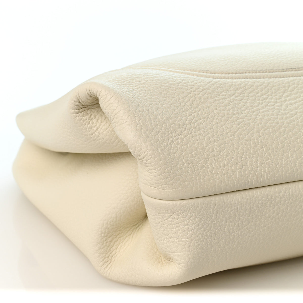 Grained Calfskin Softbit Maxi Shoulder Bag Dusty White