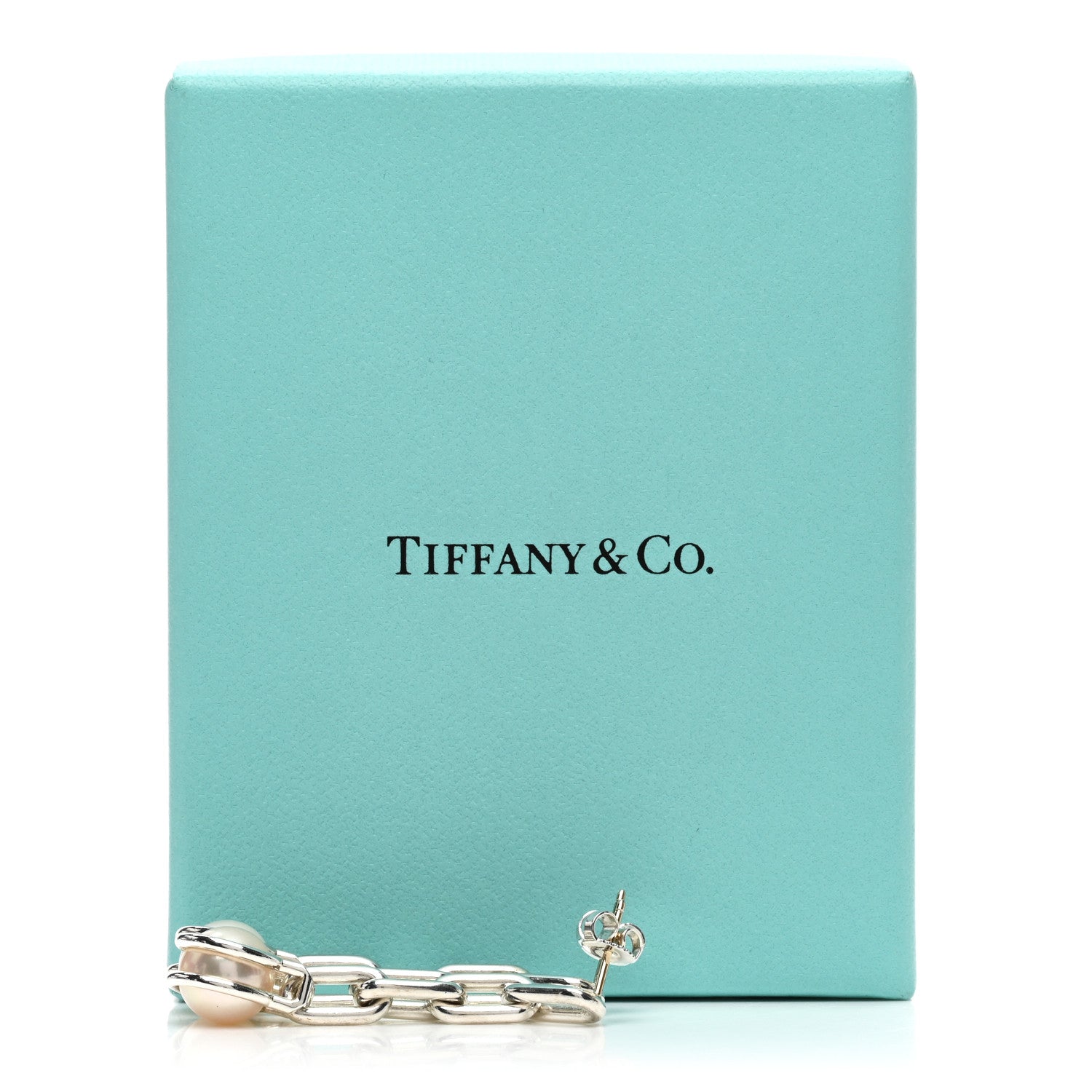 Tiffany Sterling Silver Pearl HardWear Triple Link Earrings 5 of 5