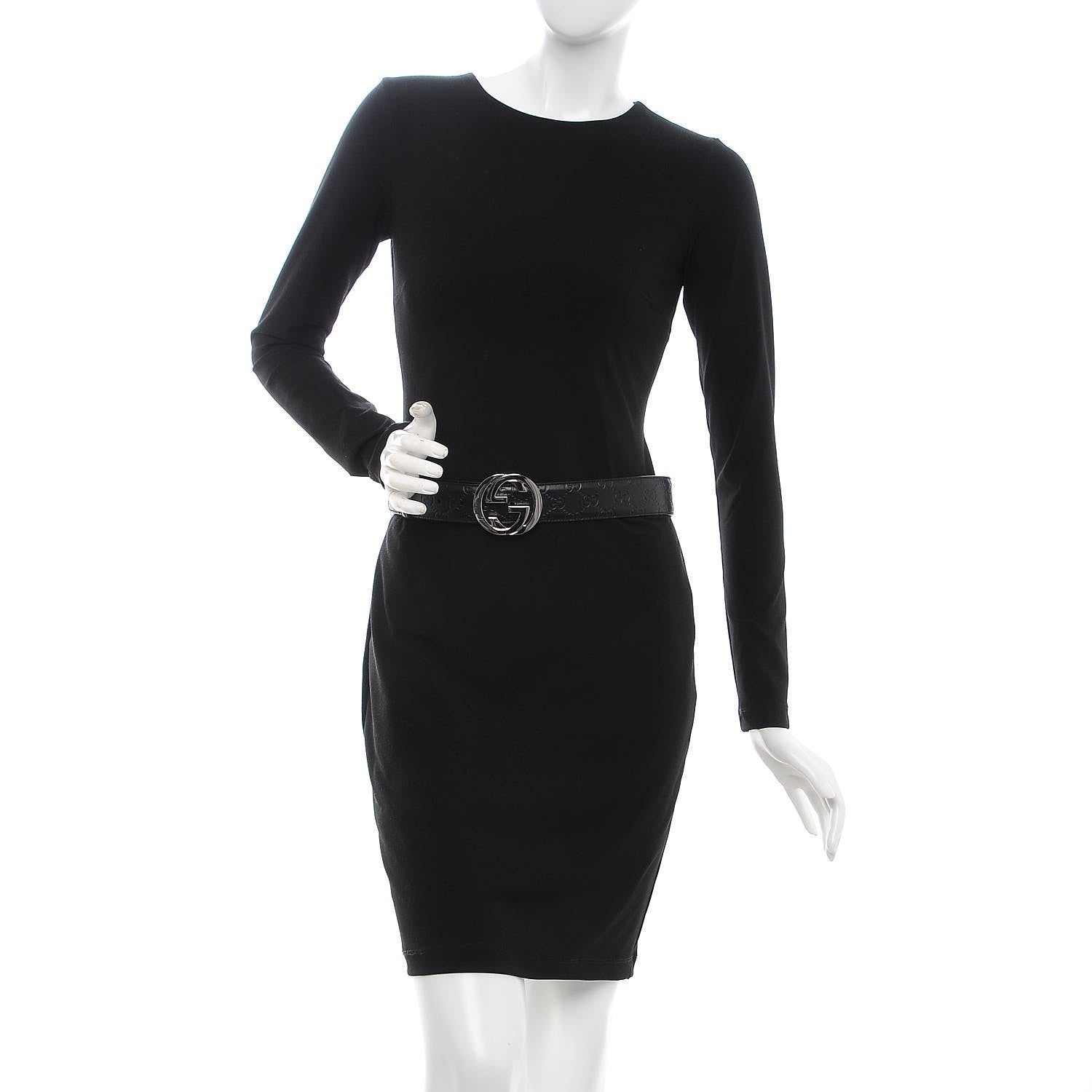 Gucci Guccissima Signature Interlocking G 40mm Belt 80 32 Black 2 of 12
