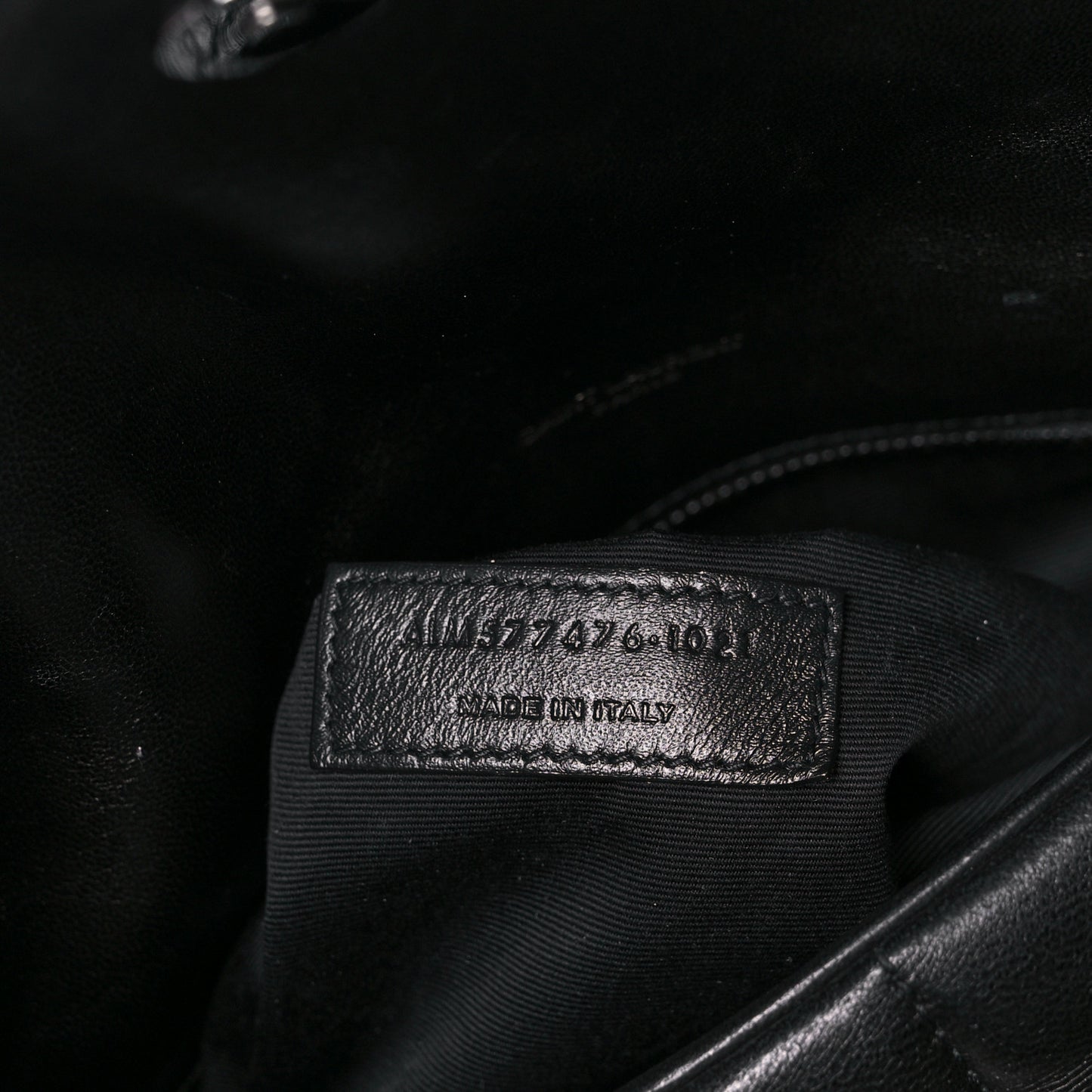 Lambskin Quilted Monogram Monochrome Small Loulou Puffer Chain Satchel Black