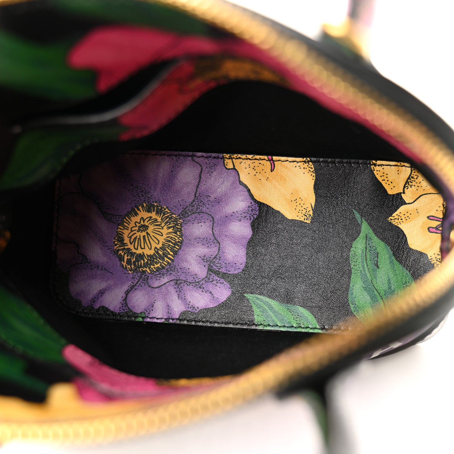 Balenciaga Smooth Calfskin Lush Floral Print XXS Ville Top Handle Bag Black Multicolor 5 of 12