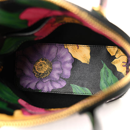 Balenciaga Smooth Calfskin Lush Floral Print XXS Ville Top Handle Bag Black Multicolor 5 of 12