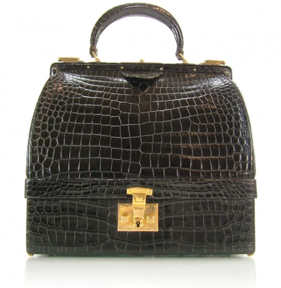 Hermes Crocodile Sac Mallette 26 Black 1 of 10