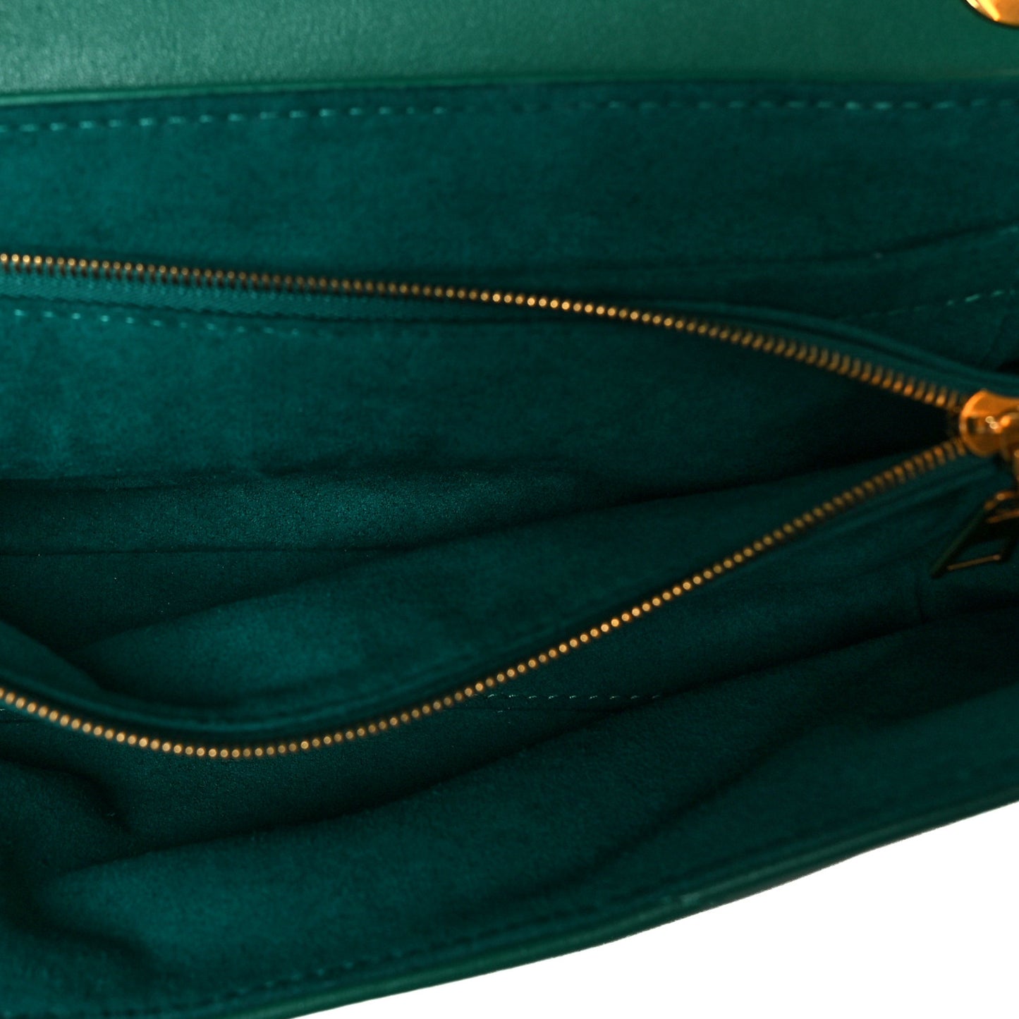 Calfskin New Wave Chain Bag MM NM Emerald